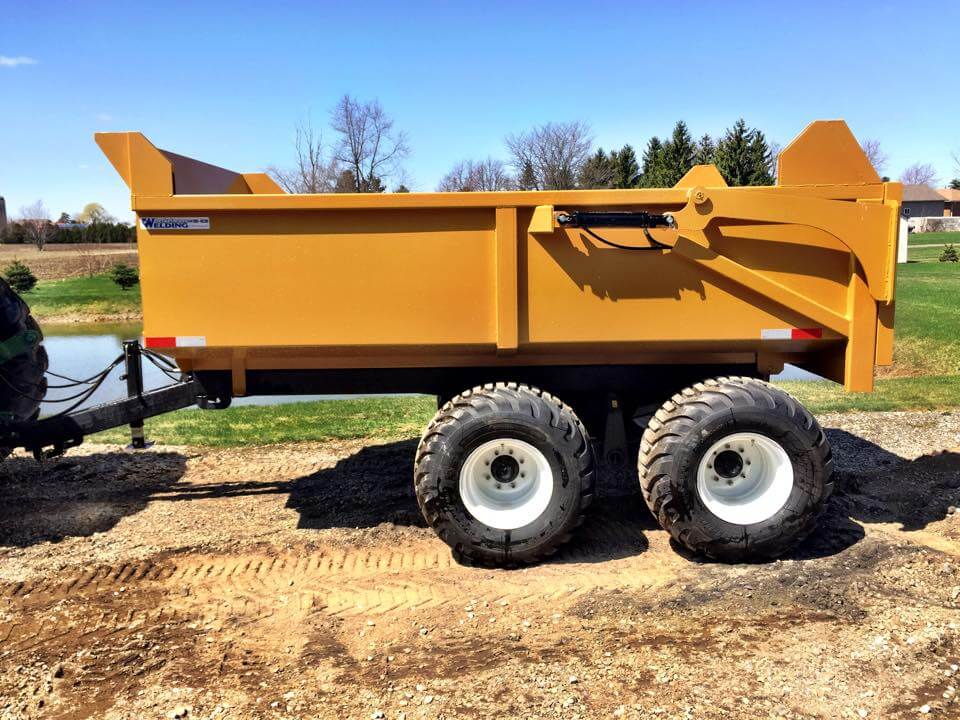 A close-up image of the 12 ton off-road dump trailer