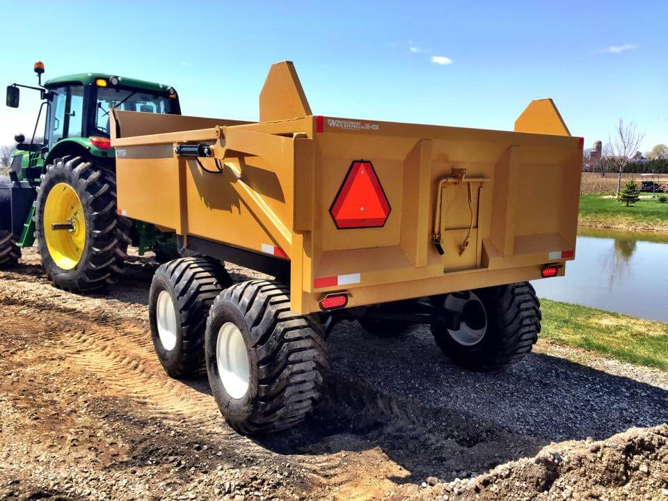 A close-up image of the 12 ton off-road dumper trailer